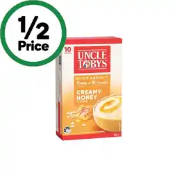 Woolworths Uncle Tobys Oats Sachets 280-350g Pk 8-10 offer