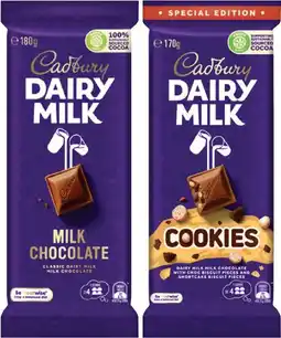 Coles Cadbury Dairy Milk Block Chocolate 150g-190g offer