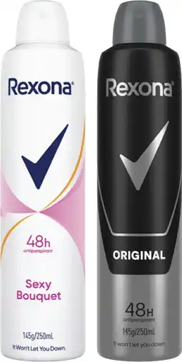 Coles Rexona Antiperspirant Aerosol Deodorant 250mL offer