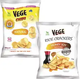 Coles Vege Chips 100g or Rice Crackers 75g offer