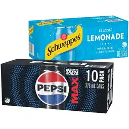 Woolworths Pepsi, Pepsi Max or Schweppes Soft Drink Varieties 10 x 375ml offer