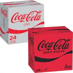 Woolworths Coca-Cola Classic, Zero Sugar or Diet Soft Drink Varieties 24 x 375ml offer