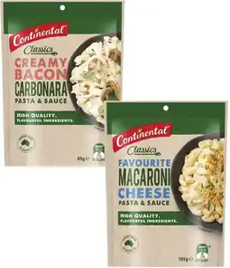 Coles Continental Pasta & Sauce 85g-105g offer