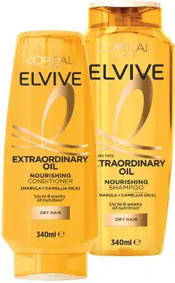 Coles L'Oréal Elvive Extraordinary Oil Shampoo or Conditioner 340mL offer