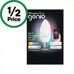 Woolworths Mirabella Genio Wifi Dimmable 5W LED GLS Small Bayonet Cap or Small Edison Screw Pk 1 offer