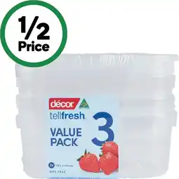 Woolworths Decor Tellfresh Oblong 1 Litre x Pk 3 offer
