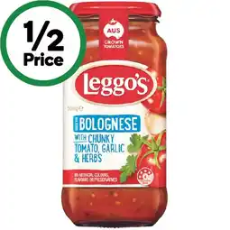 Woolworths Leggo’s Pasta Sauce 490-500g offer