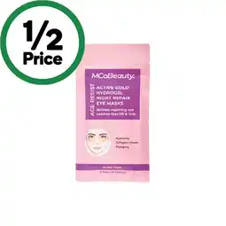 Woolworths MCoBeauty Age Resist Active Gold Hydrogel Eye Masks Pk 5 offer