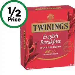 Woolworths Twinings Tea Bags Pk 80-100 offer