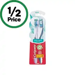 Woolworths Colgate 360 Toothbrush Pk 2 offer