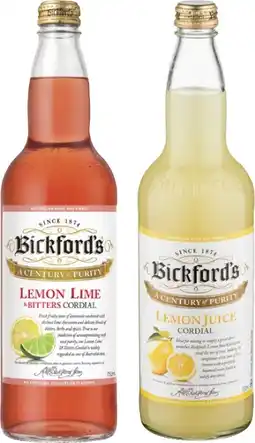 Coles Bickford's Cordial offer