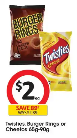 Coles Twisties, Burger Rings or Cheetos offer