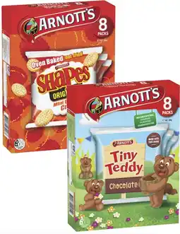 Coles Arnott's Shapes or Tiny Teddy Biscuits 8 Pack 184g-200g offer