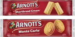 Coles Arnott's Shortbread Cream or Monte Carlo Biscuits offer