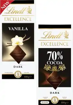 Coles Lindt Excellence or Lindor Block Chocolate 80g-100g offer