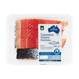 Woolworths Woolworths Australian Fresh Salmon Portions Skin On 460g Pk 4 offer