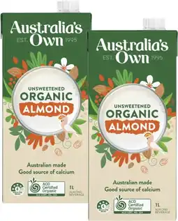 Coles Australia's Own Organic Almond Milk 1 Litre offer