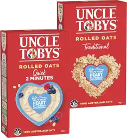 Coles Uncle Tobys Rolled Oats 1kg offer