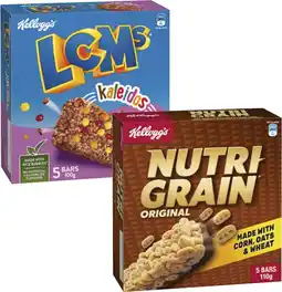 Coles Kellogg's LCMs or Nutri Grain Bars 5 Pack 100g-110g offer
