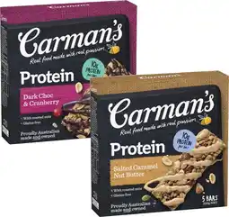Coles Carman's Protein Bars 150g-200g offer