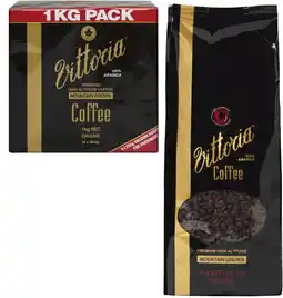 Coles Vittoria Mountain Grown Coffee Beans or Ground 1kg offer