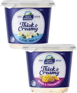 Coles Dairy Farmers Thick & Creamy Yoghurt 550g-600g offer