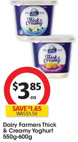 Coles Dairy Farmers Thick & Creamy Yoghurt offer