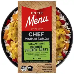 Coles NEW On the Menu Indian Coconut Chicken Curry 350g offer