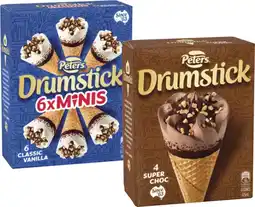 Coles Peters Drumstick Cones 4 Pack-6 Pack 475mL-490mL offer