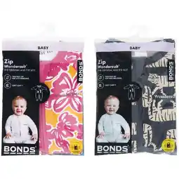 Woolworths Bonds Zippy Wondersuit Assorted Pk 1 offer