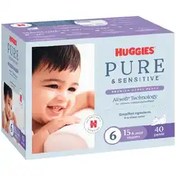 Woolworths Huggies Pure & Sensitive Nappy Pants Pk 40-54 offer