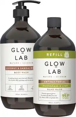 Coles Glow Lab Body Wash or Hand Wash Refill 900mL offer