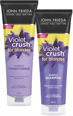 Coles John Frieda Violet Crush Tone Refresh Shampoo or Conditioner 250mL offer