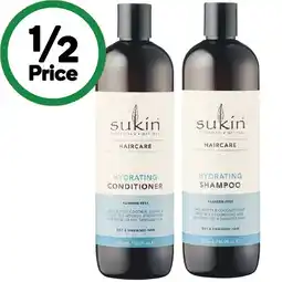 Woolworths Sukin Shampoo or Conditioner 500ml offer