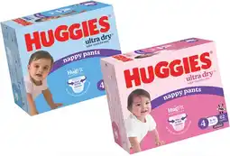 Coles NEW Huggies Ultra Dry Jumbo Nappy Pants 48 Pack-62 Pack offer
