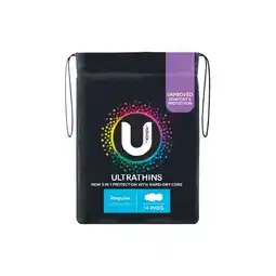 Woolworths U by Kotex Maxi or Ultrathins Pads Pk 6-16 offer