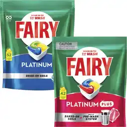 Coles Fairy Platinum 52 Pack or Platinum Plus Dishwashing Tablets 42 Pack offer