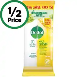 Woolworths Dettol Multipurpose Cleaning Wipes Pk 150 offer