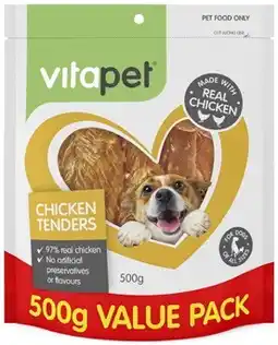 Coles Vitapet Dog Treats Chicken Tenders 500g offer