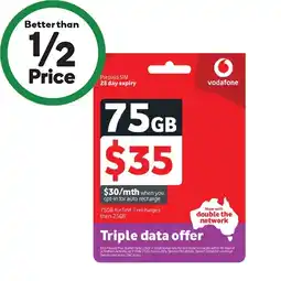 Woolworths Vodafone $35 Starter Pack† offer