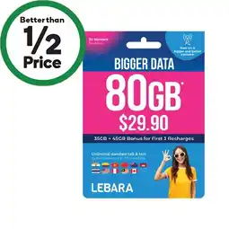 Woolworths Lebara $29.90 Starter Pack§ offer