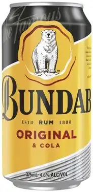 Coles Bundaberg UP & Cola Cans 6x375mL offer