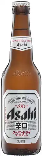 Coles Asashi Super Dry Bottles 24x330mL offer