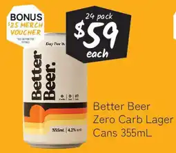 Cellarbrations Better Beer Zero Carb Lager Cans offer