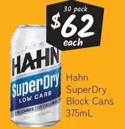 Cellarbrations Hahn SuperDry Block Cans offer