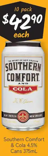Cellarbrations Southern Comfort & Cola 4.5% Cans offer