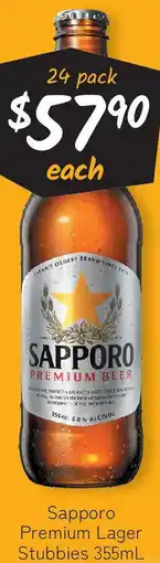 Cellarbrations Sapporo Premium Lager Stubbies offer