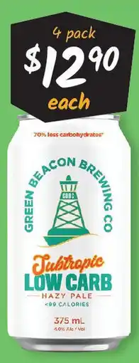 Cellarbrations Green Beacon Subtropic Low Carb Hazy Pale offer