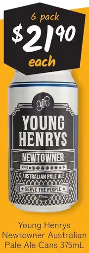 Cellarbrations Young Henrys Newtowner Australian Pale Ale Cans offer