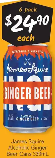 Cellarbrations James Squire Alcoholic Ginger Beer Cans offer